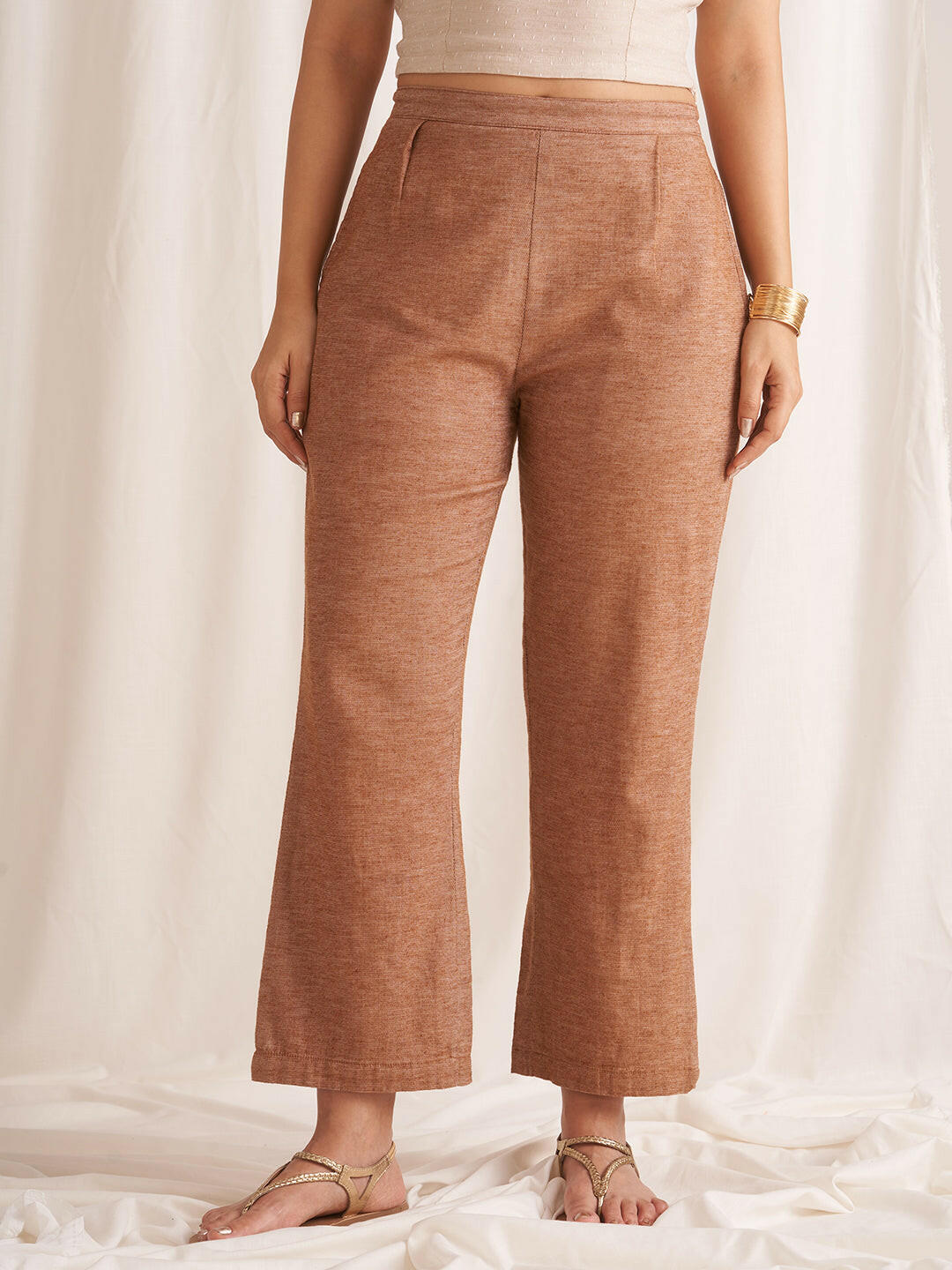 Linen Blend Pull-On Pants